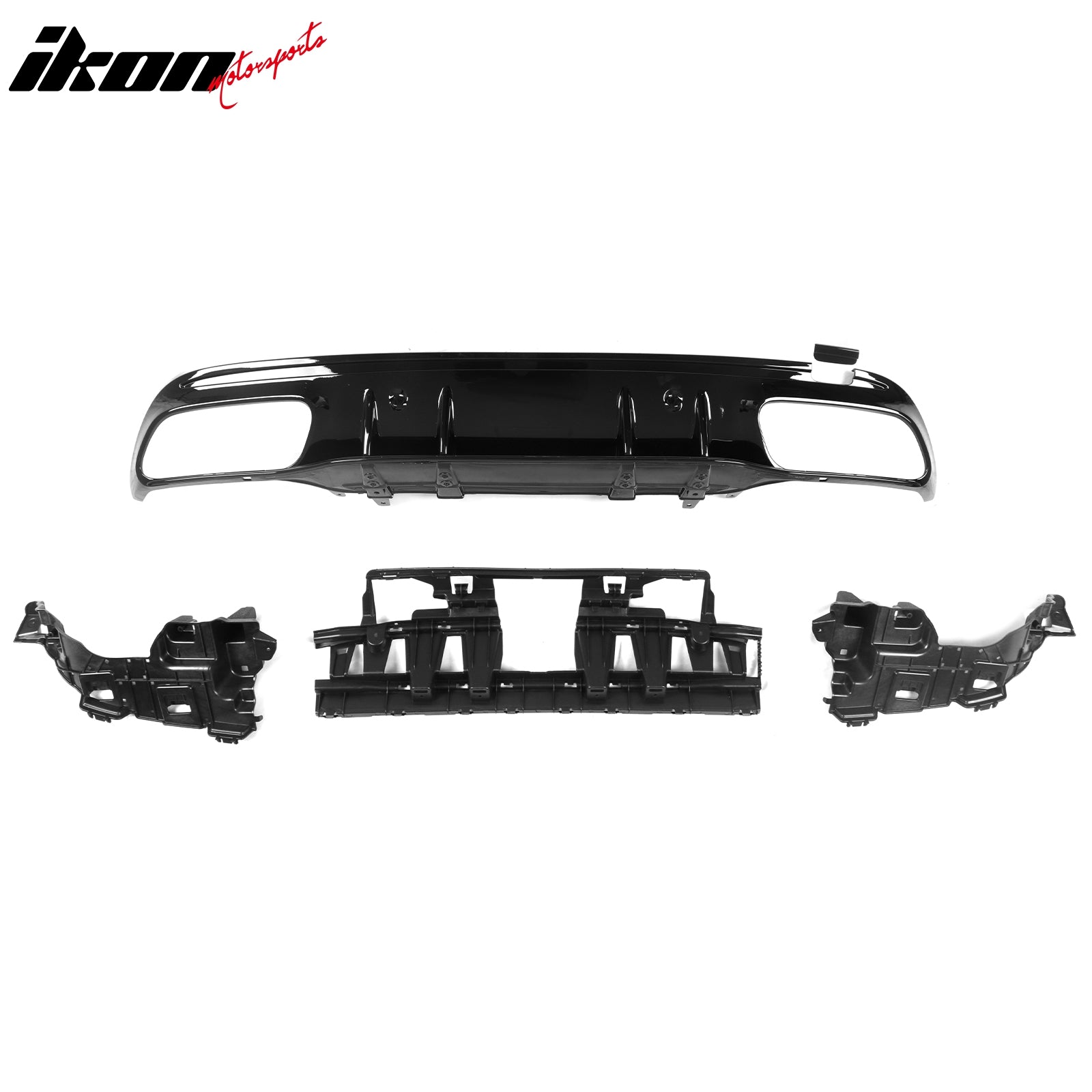 Fits 15-21 Benz C-Class C300 C400 2019 Facelift C63 Rear Diffuser + Exhaust Tip