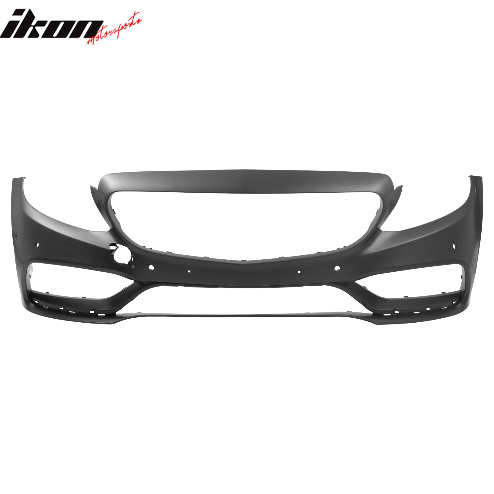 For 15–21 Benz C-Class W205 19+ C63 Front Bumper Cover Kit W/ Gloss Black Grille