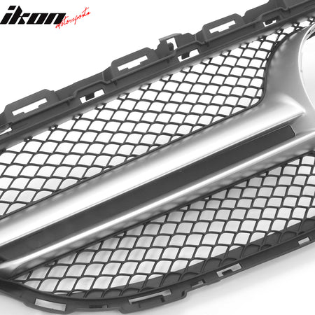 Fits 15–21 Benz C-Class W205 C63 Style Front Bumper Cover Kit W/ Silver Grille