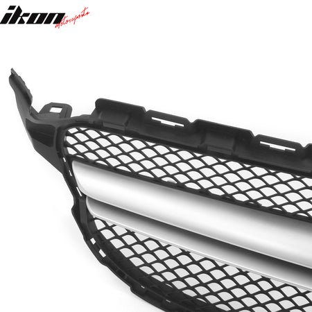 Fits 15–21 Benz C-Class W205 C63 Style Front Bumper Cover Kit W/ Silver Grille