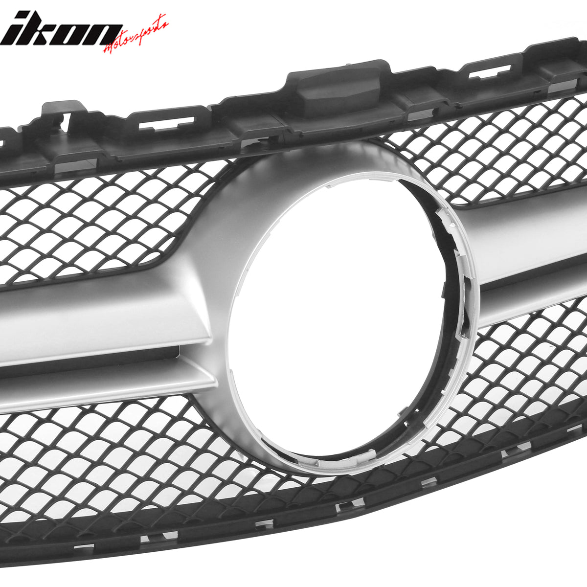 Fits 15–21 Benz C-Class W205 C63 Style Front Bumper Cover Kit W/ Silver Grille