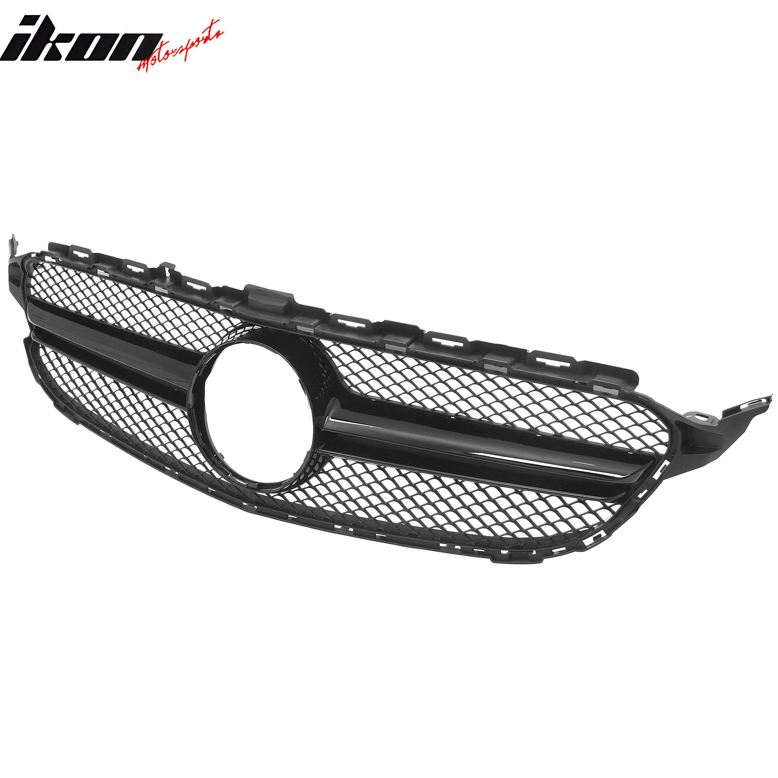 Fits 15–21 Benz C-Class W205 C63 PP Front Bumper Cover Kit W/ Gloss Black Grille