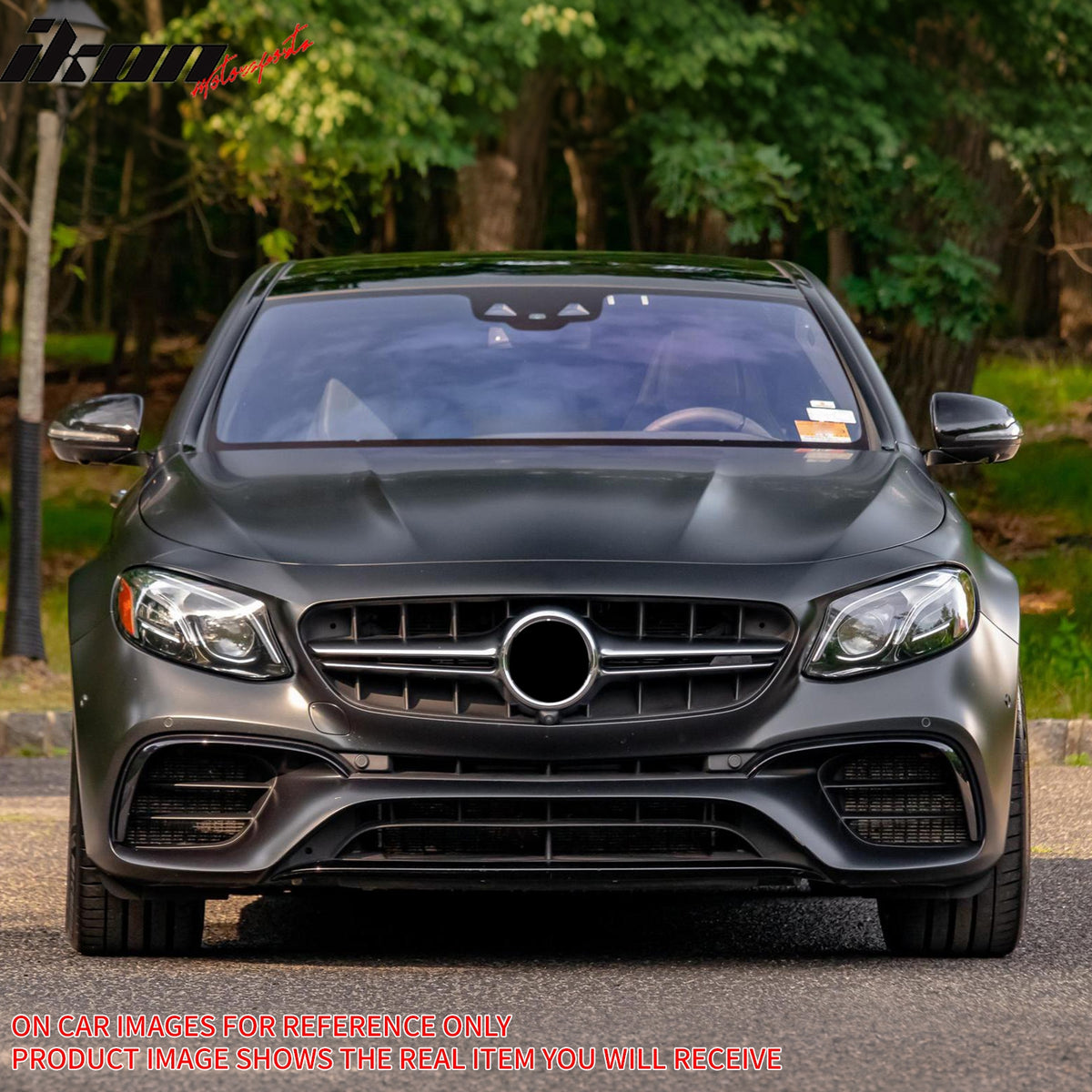 Fits 17-20 Benz E-Class W213 E63 Style PP Front Bumper Conversion W/Upper Grille