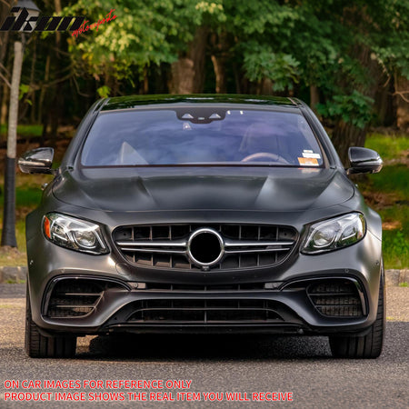 Fits 17-20 Benz E-Class W213 E63 Style PP Front Bumper Conversion W/Upper Grille