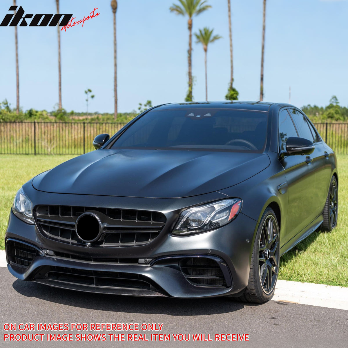 Fits 17-20 Benz E-Class W213 PP Front Bumper Conversion W/Grille W/Gloss Trim