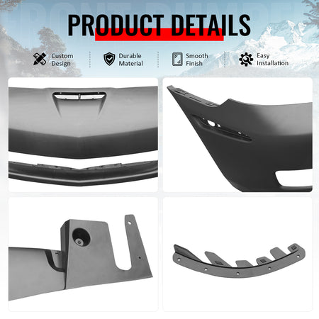 Fits 05-13 Corvette C6 Base Front Bumper Cover Z06 Style PP Conversion Assembly