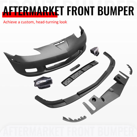 Fits 05-13 Corvette Front Bumper Cover Z06 +Foglight +Carbon Fiber Print ZR1 Lip