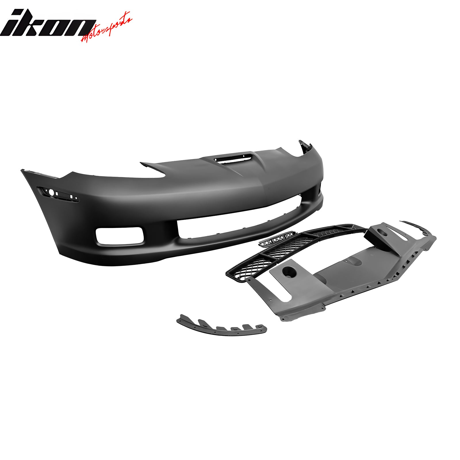 For 06-13 Corvette C6 Front Bumper Cover Z06 Style Conversion Assembly +Foglight