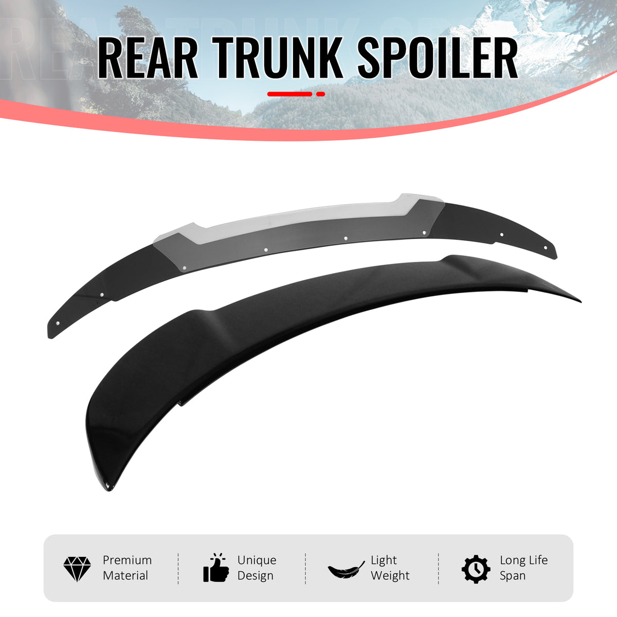 Fits 11-23 Charger SRT Gloss Black Trunk Spoiler Venom V2 Wickerbill Gurney Flap