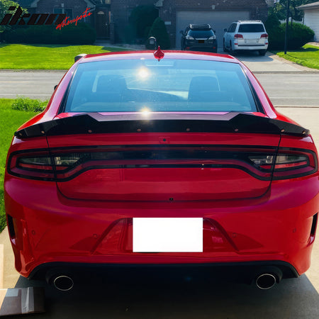 Fits 11-23 Charger SRT Gloss Black Trunk Spoiler Venom V2 Wickerbill Gurney Flap
