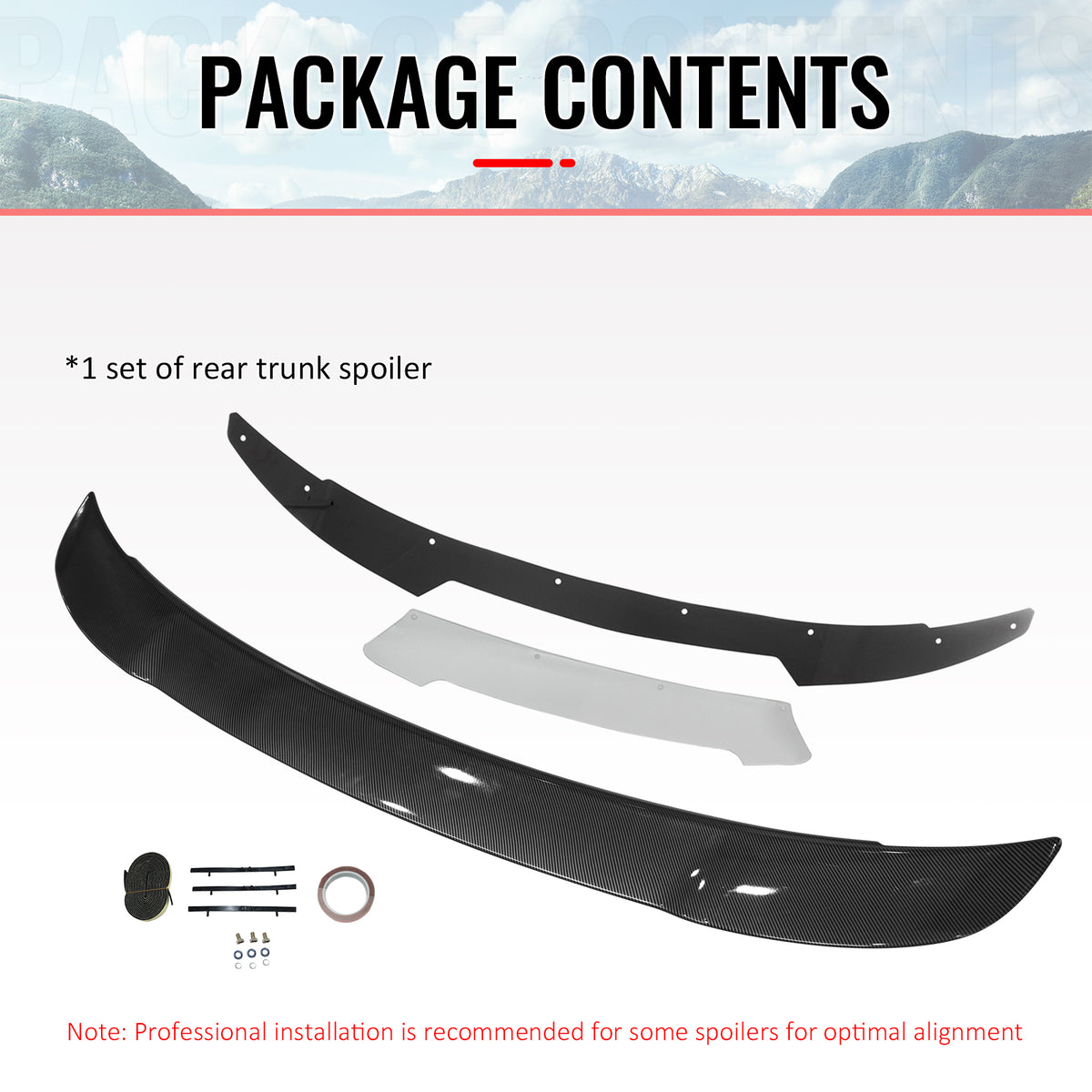 Fits 11-23 Charger SRT Carbon Fiber Print Trunk Spoiler + Venom V2 Gurney Flap