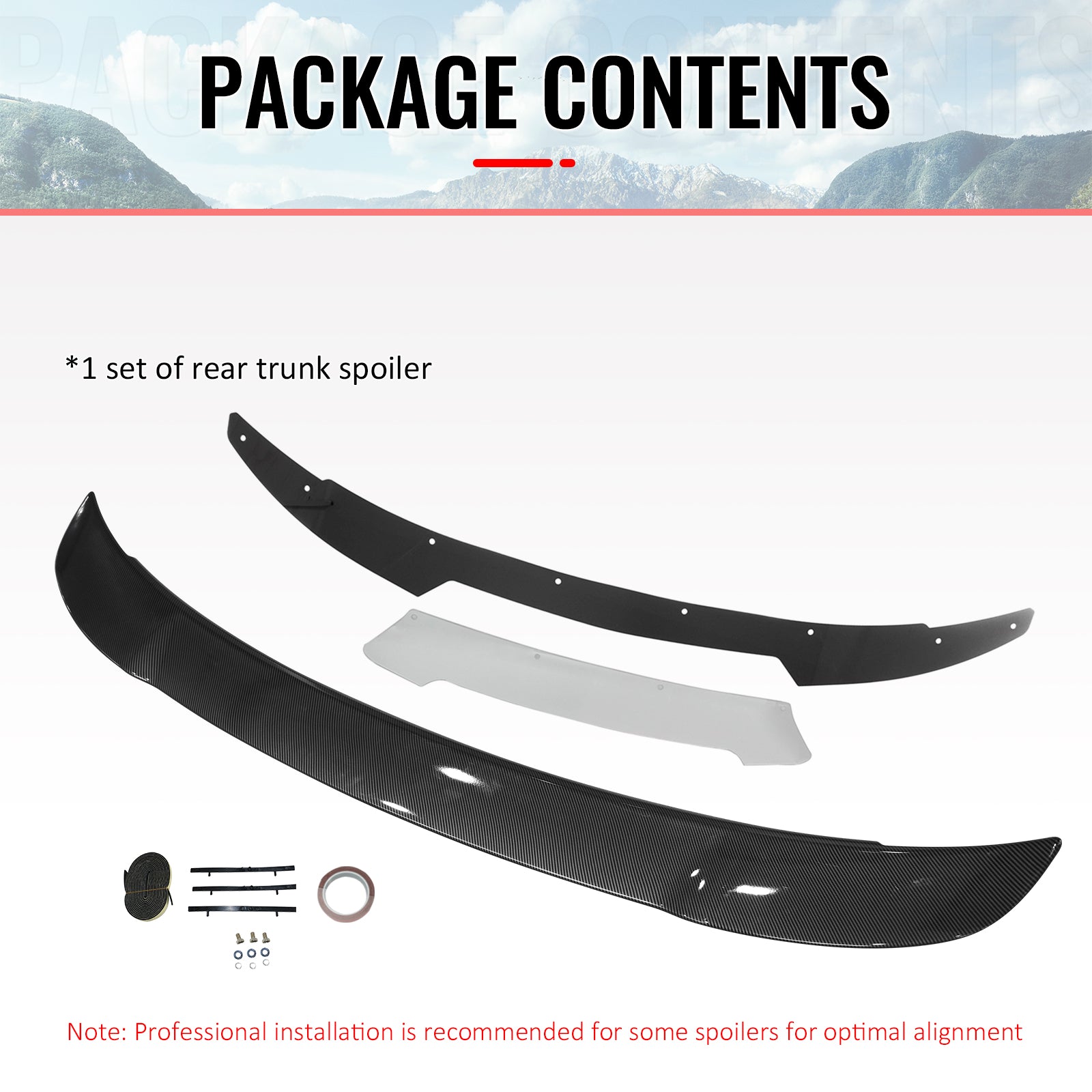 Fits 11-23 Charger SRT Carbon Fiber Print Trunk Spoiler + Venom V2 Gurney Flap