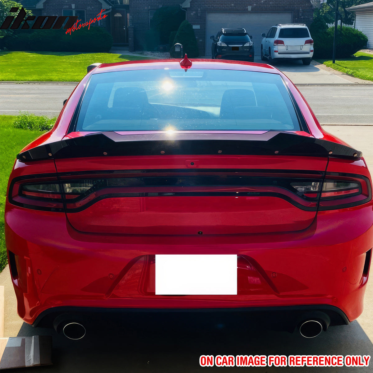 Fits 11-23 Charger SRT Carbon Fiber Print Trunk Spoiler + Venom V2 Gurney Flap