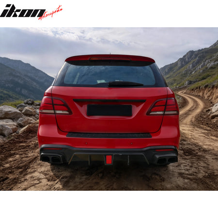 Fits 16-19 Benz GLE-Class GLS-Class Brabus Gloss Black Rear Diffuser Exhaust Tip