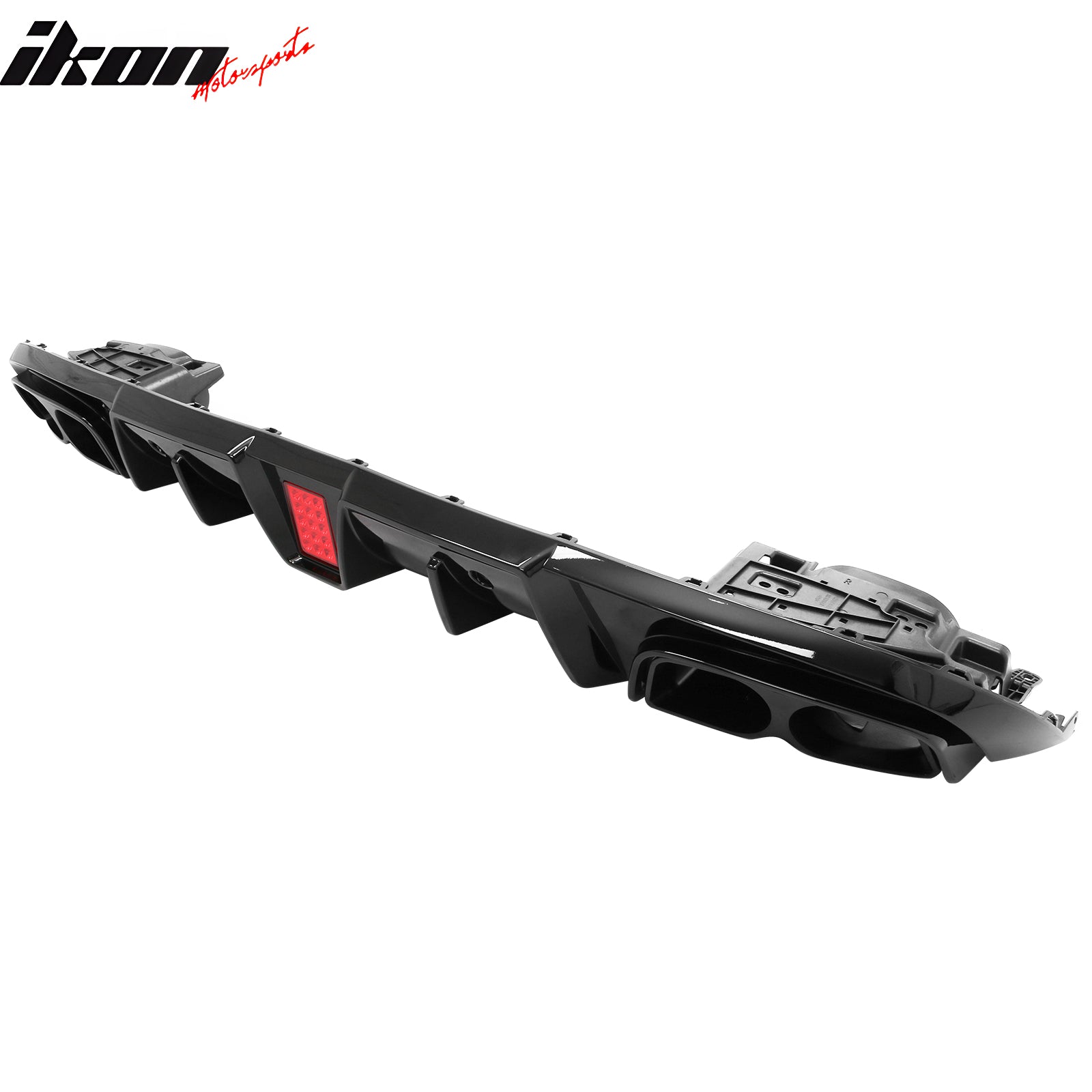 Fits 17-23 Benz C205 C300 C43 C63 Brabus Gloss Black Rear Diffuser Exhaust Tip