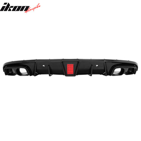 Fits 17-23 Benz C205 C300 C43 C63 Brabus Gloss Black Rear Diffuser Exhaust Tip
