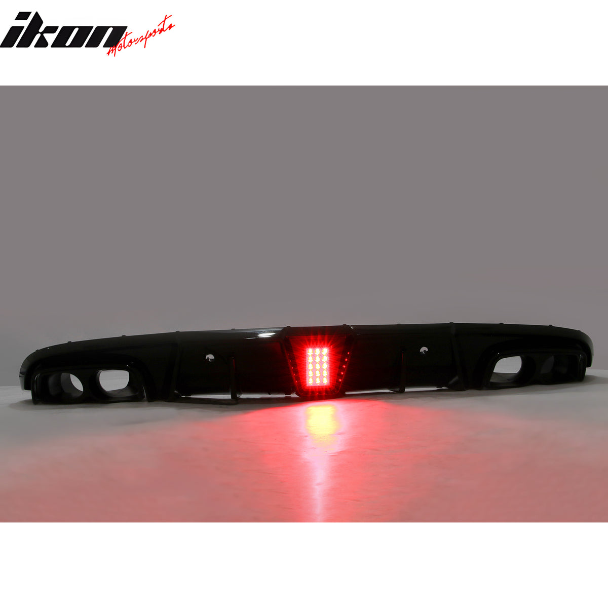 Fits 17-23 Benz C205 C300 C43 C63 Brabus Gloss Black Rear Diffuser Exhaust Tip