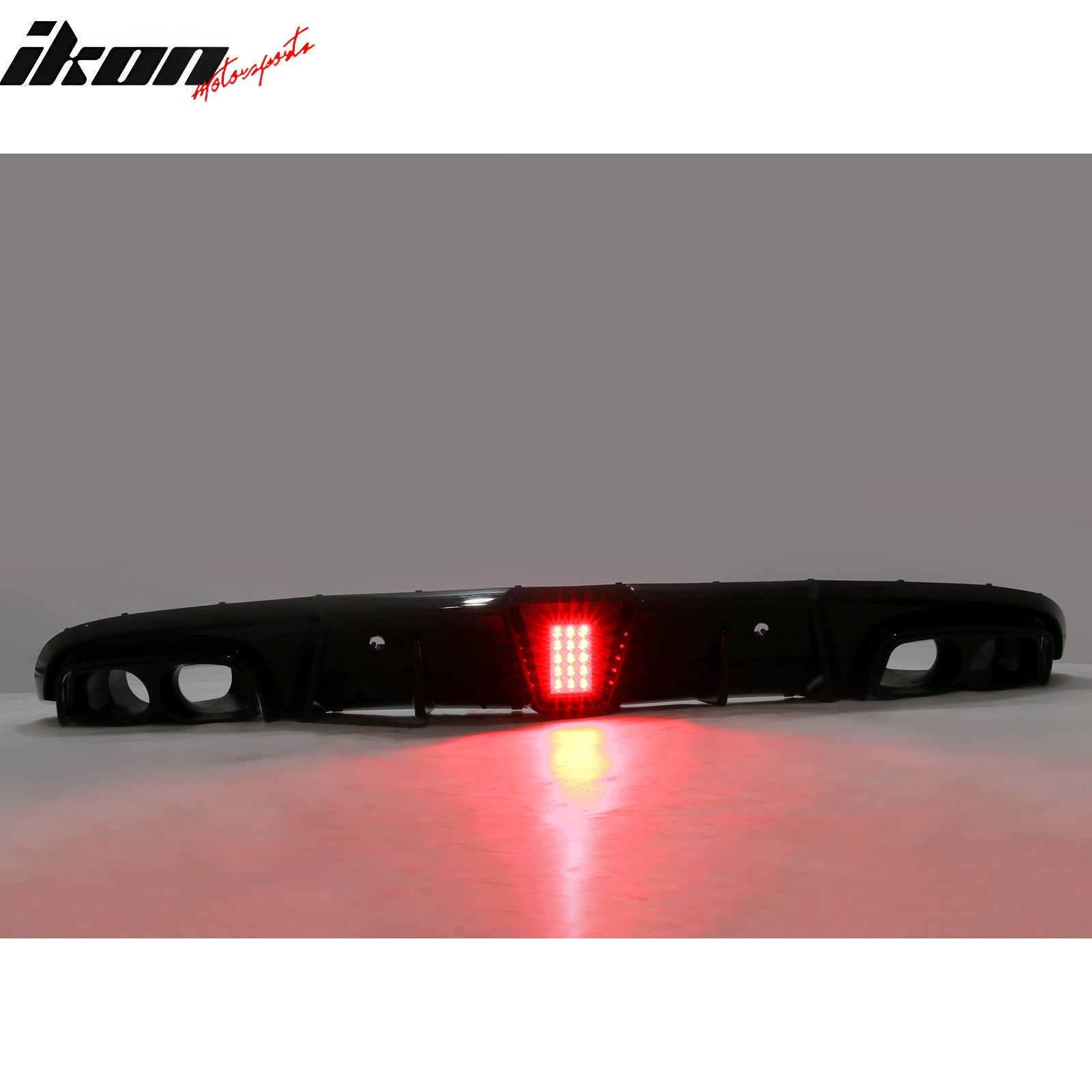 Fits 17-23 Benz C205 C300 C43 C63 Brabus Gloss Black Rear Diffuser Exhaust Tip