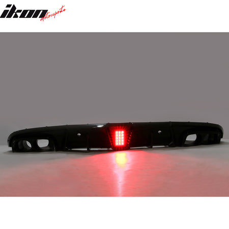 Fits 17-23 Benz C205 C300 C43 C63 Brabus Gloss Black Rear Diffuser Exhaust Tip