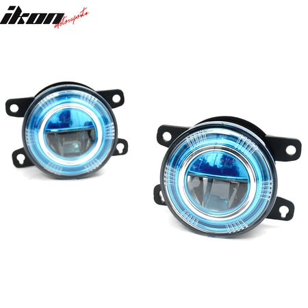 Fits 22-24 Honda Civic OE Style Fog Light Bezels w/ JDM Foglights Blue Len Lamps