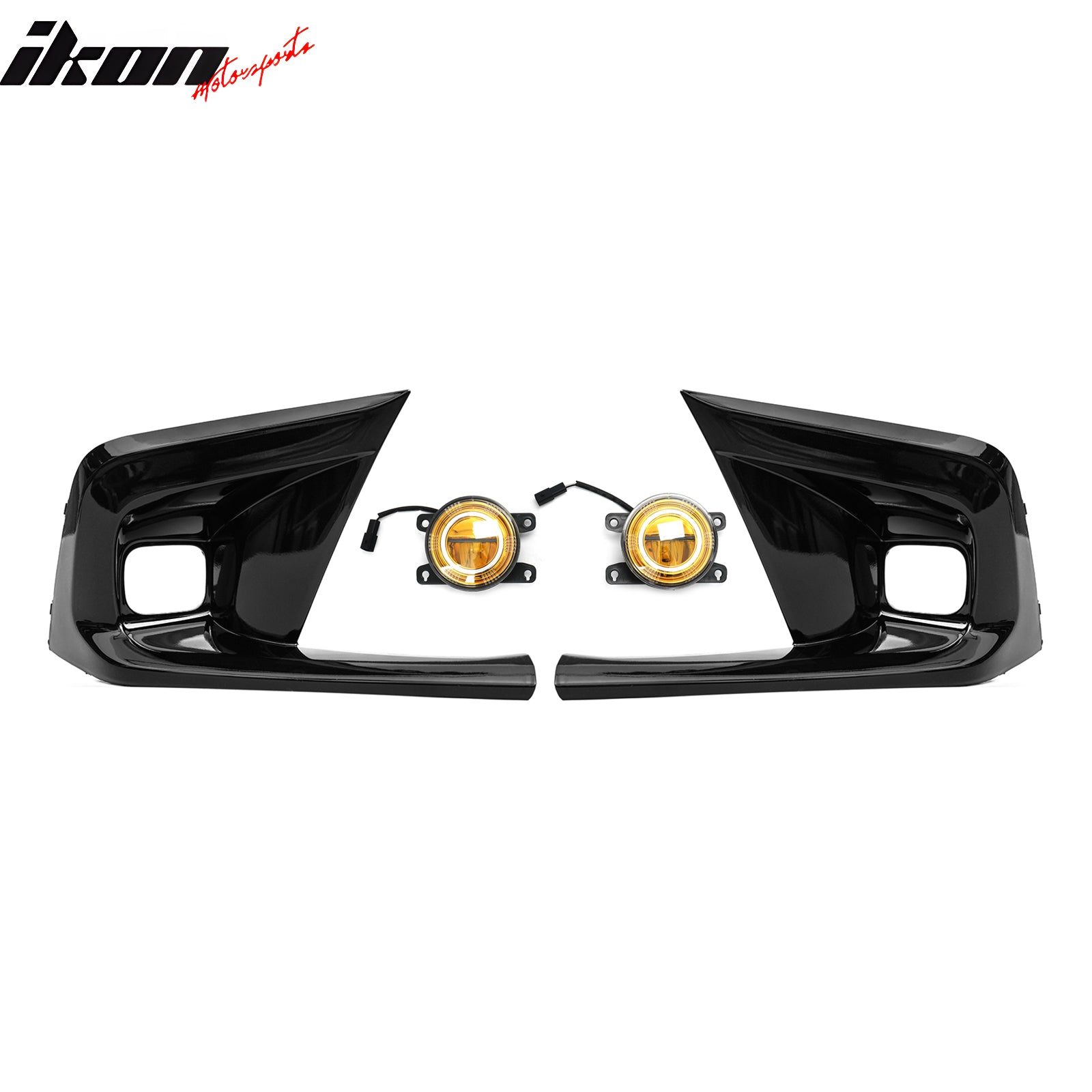 Fits 22-24 Honda Civic OE Style Fog Light Bezels w/ JDM Foglights Yellow Len LED