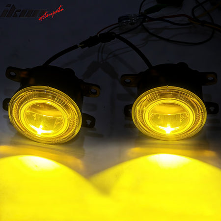 Fits 22-24 Honda Civic OE Style Fog Light Bezels w/ JDM Foglights Yellow Len LED