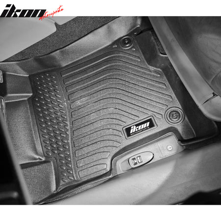 IKON MOTORSPORTS 3D TPE Floor Mats + Trunk Mats, Compatible with 2008-2012 Honda Accord Sedan, All Weather Waterproof Non-Slip Floor Liners, Front & 2nd Row Full Set Interior Accessories, 3D Molded