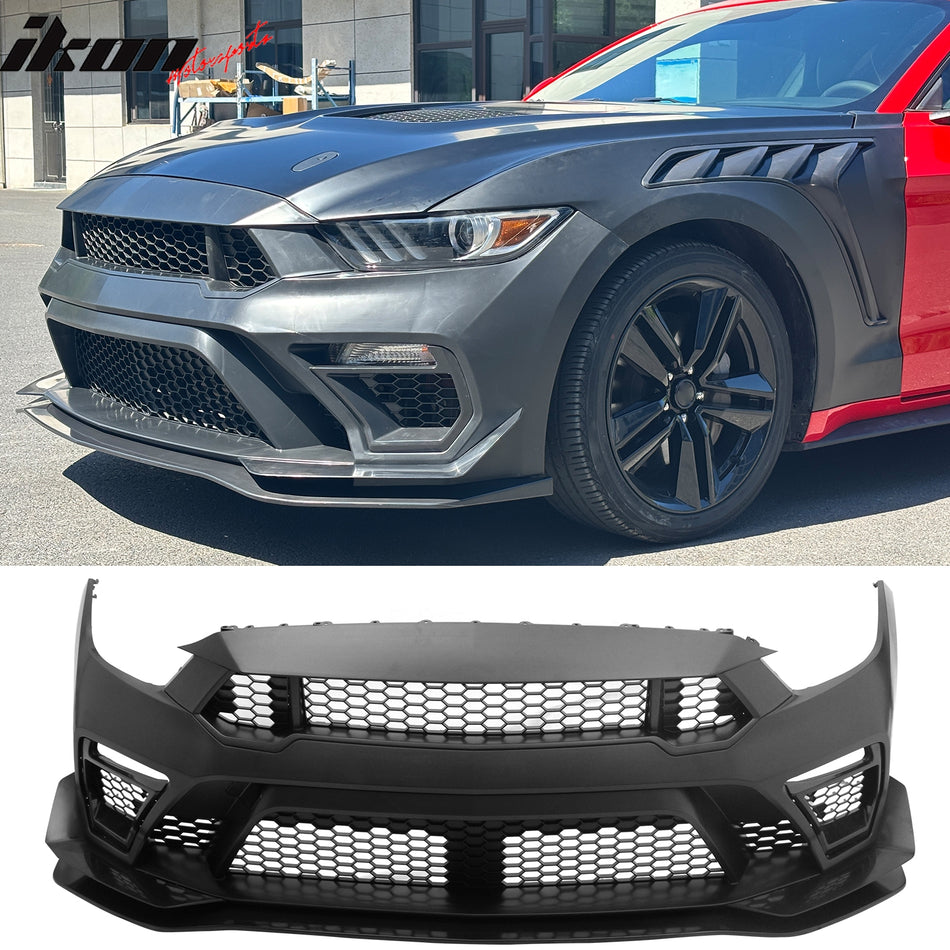 2015-2017 Ford Mustang GTD Style Front Bumper Conversion Kit PP + ABS Grilles + Front Lip