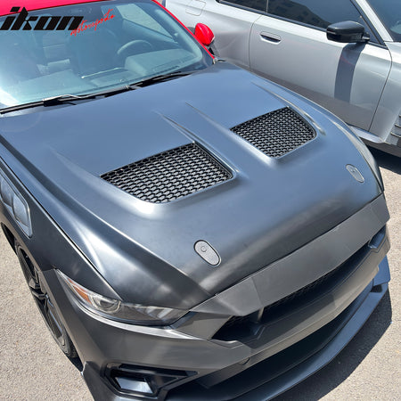 For 15-17 Ford Mustang GTD Style Front Bumper Conversion + Fender + Hood +Grille