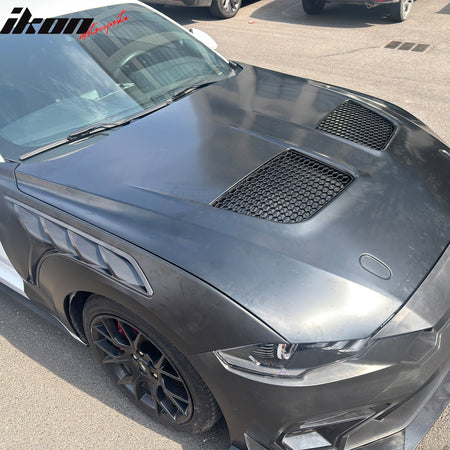 For 18-23 Ford Mustang GTD Style Front Bumper Conversion + Fender + Hood +Grille