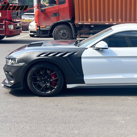 For 18-23 Ford Mustang GTD Style Front Bumper Conversion + Fender + Hood +Grille