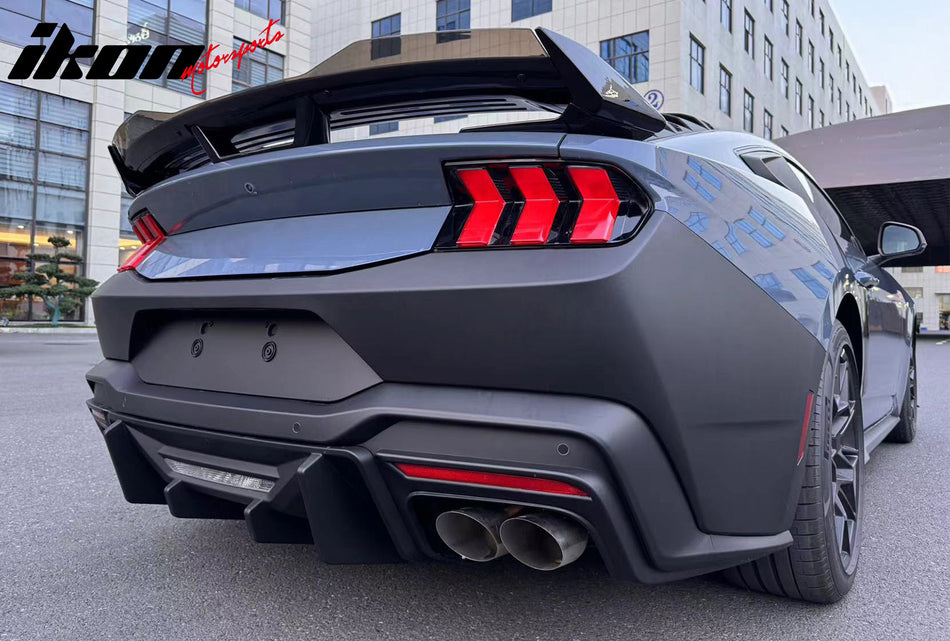 Fits 2015-2023 Mustang Dark Horse Rear Bumper + Rock Diffuser + GT-V Light
