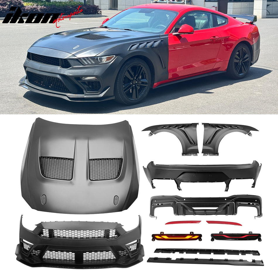 2015-2017 Ford Mustang GTD Rear Front Bumpers + Diffuser + Fenders + Hood + Side Skirts