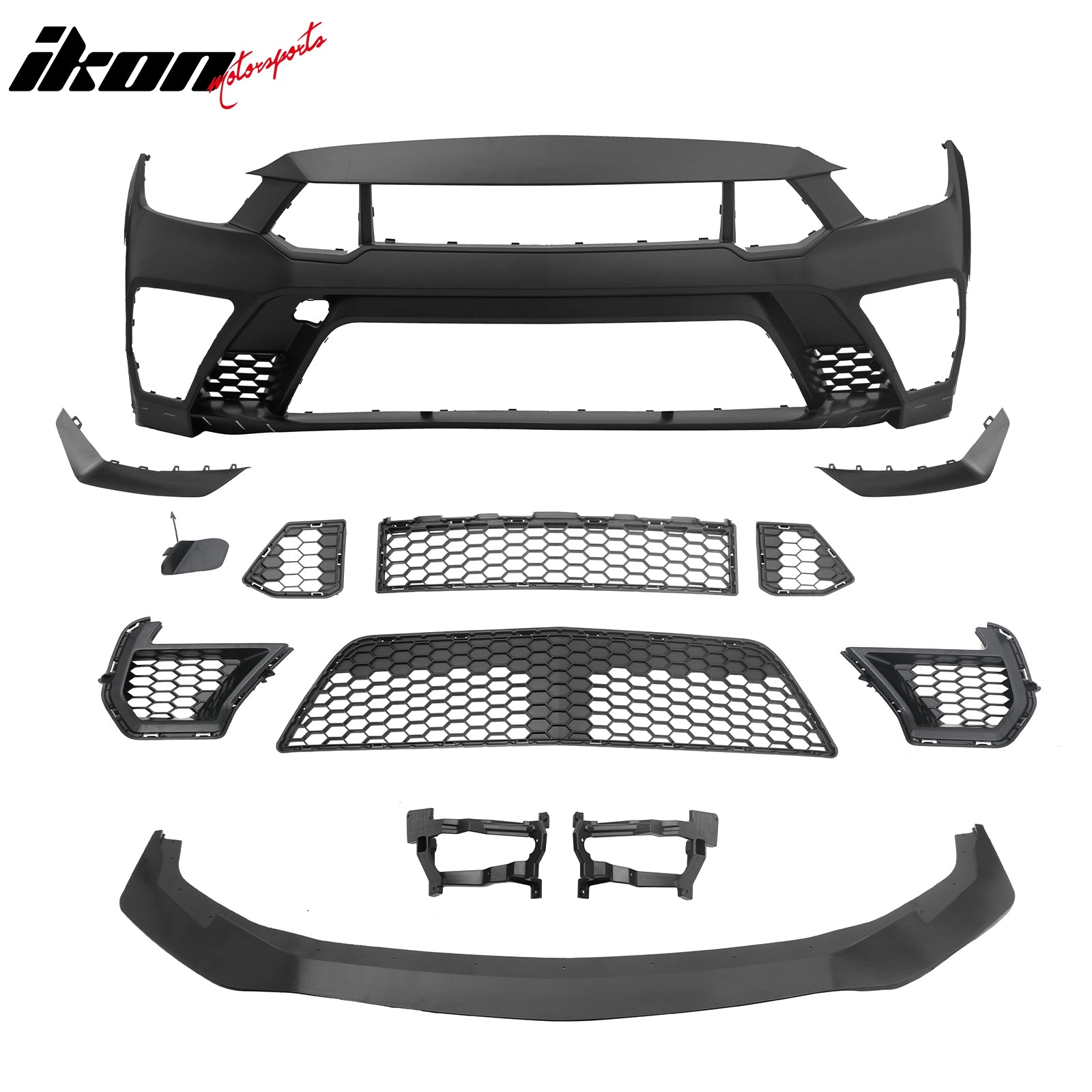 For 15-17 Ford Mustang Bumper Conversion + Fender + Hood + Diffuser +Side Skirts