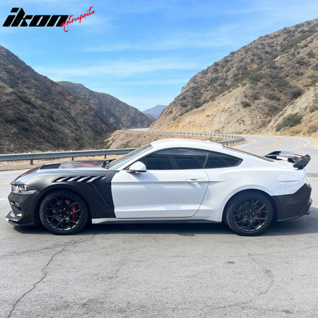 For 18-23 Ford Mustang Bumper Conversion + Fender + Hood + Diffuser +Side Skirts