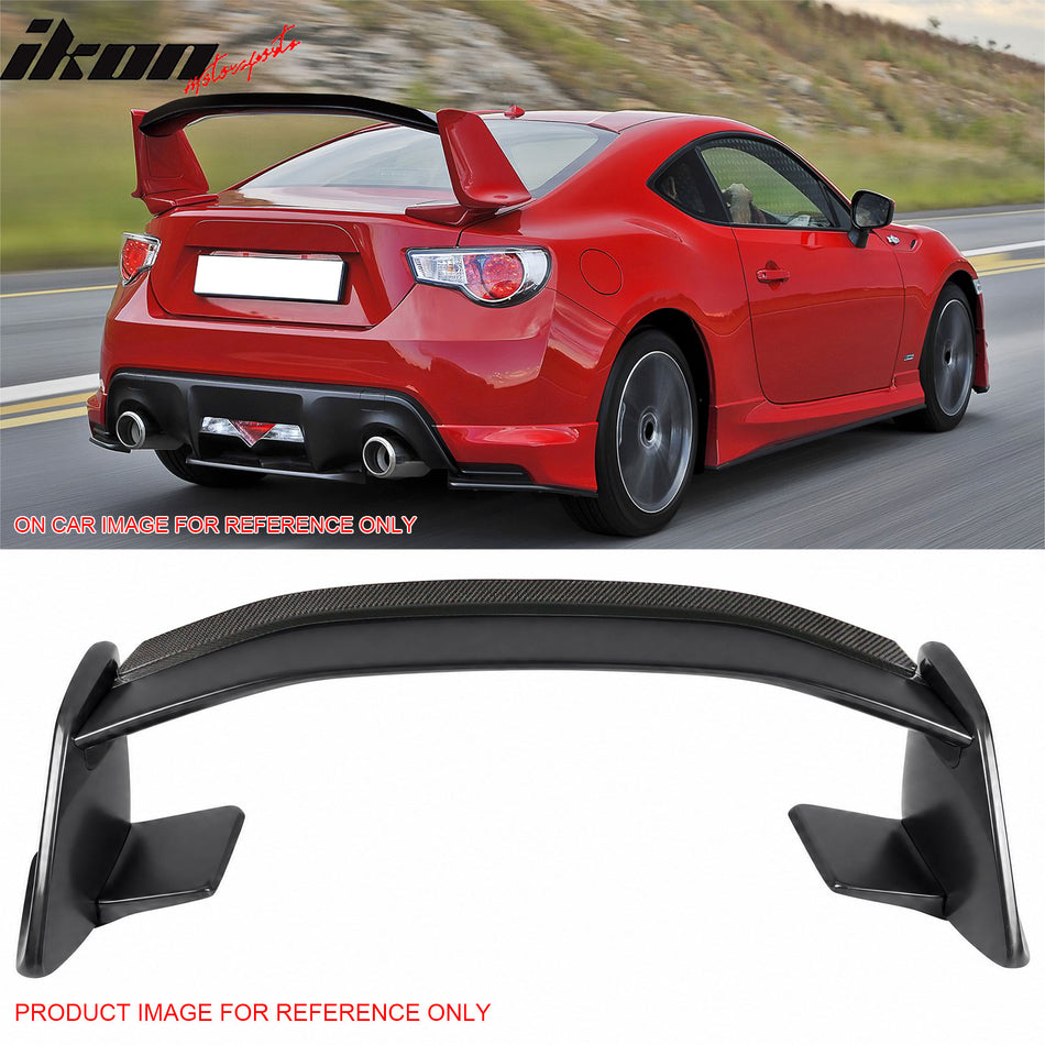 2013-2016 Scion FR-S & 2013-2020 Subaru BRZ & 2017-2020 Toyota 86 Painted #61K Gray Trunk Spoiler + Carbon Fiber CF Gurney Flap Added on NRS Style