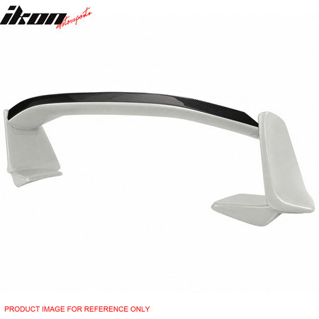 Fits 13-20 Scion FR-S/Subaru BRZ/86 #K1X White Trunk Spoiler + CF Gurney Flap