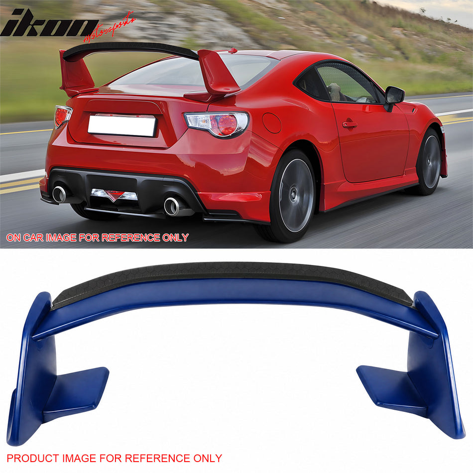 2013-2016 Scion FR-S/2013-2020 Subaru BRZ/2017-2020 Toyota 86 Painted #02C Blue Trunk Spoiler + Honeycomb Carbon Fiber Gurney Flap Added on NRS Style