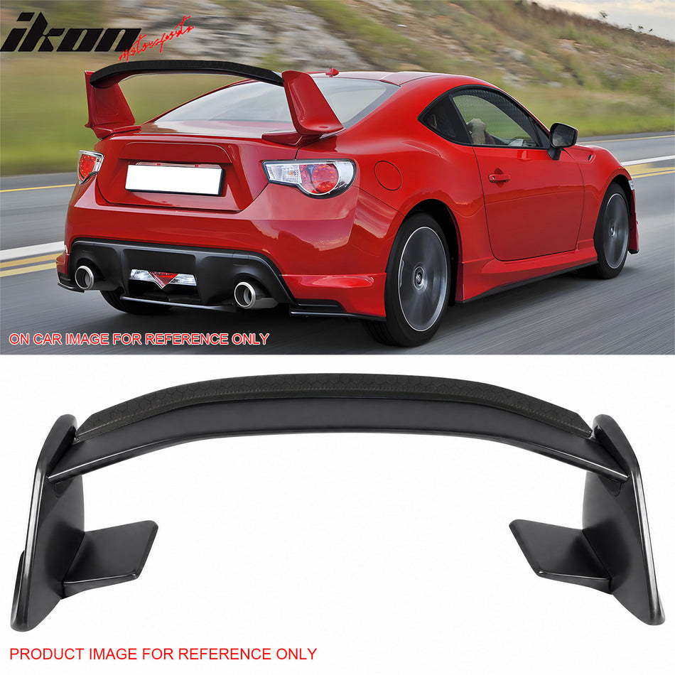 2013-2016 Scion FR-S/2013-2020 Subaru BRZ/2017-2020 Toyota 86 Painted #61K Gray Trunk Spoiler + Honeycomb Carbon Fiber Gurney Flap Added on NRS Style