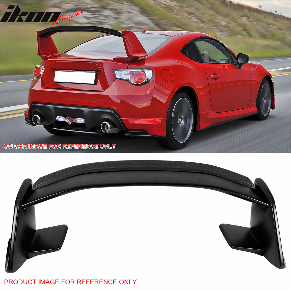 2013-2016 Scion FR-S/2013-2020 Subaru BRZ/2017-2020 Toyota 86 Painted #D4S Black Trunk Spoiler + Honeycomb Carbon Fiber Gurney Flap Added on NRS Style