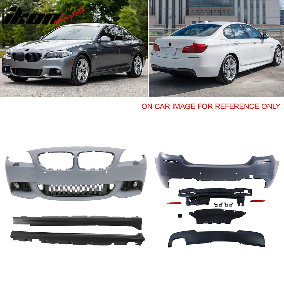 2011-2016 BMW F10 3 Series M-Tech Style Front Rear Bumper Cover 528i Diffuser + Side Skirts