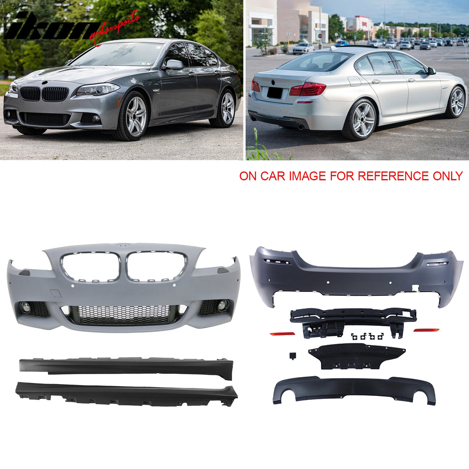2011-2016 BMW F10 3 Series M-Tech Style Front Rear Bumper Cover 535i Diffuser + Side Skirts