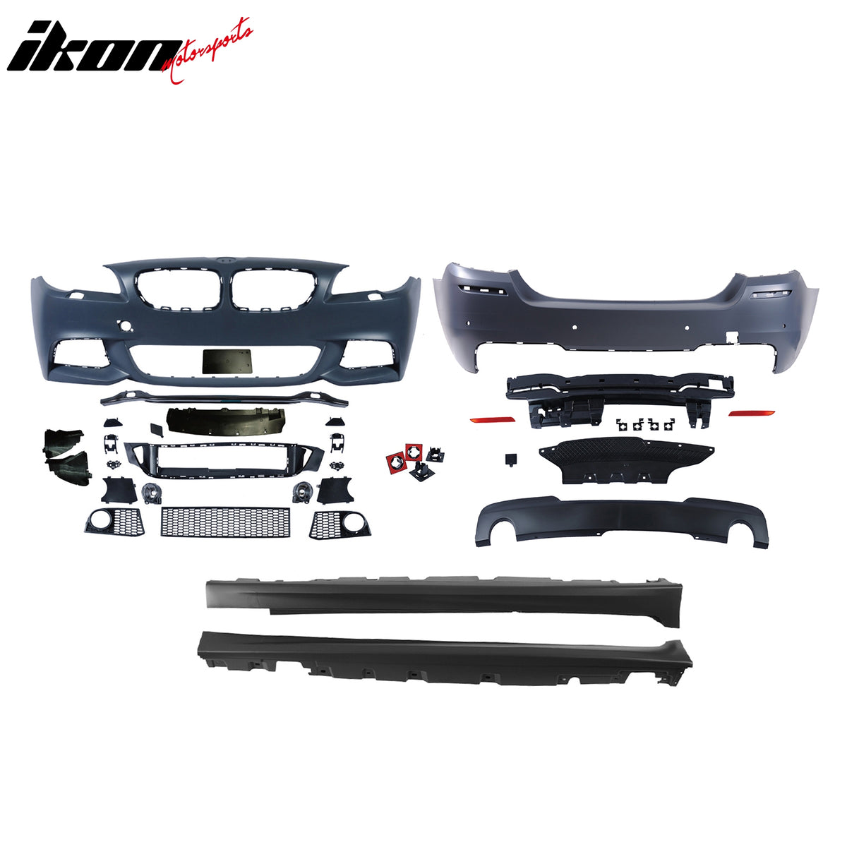Fits 11-16 BMW 5-Series M-Tech Bumper Cover W/ 535iDiffuser + Side Skirts