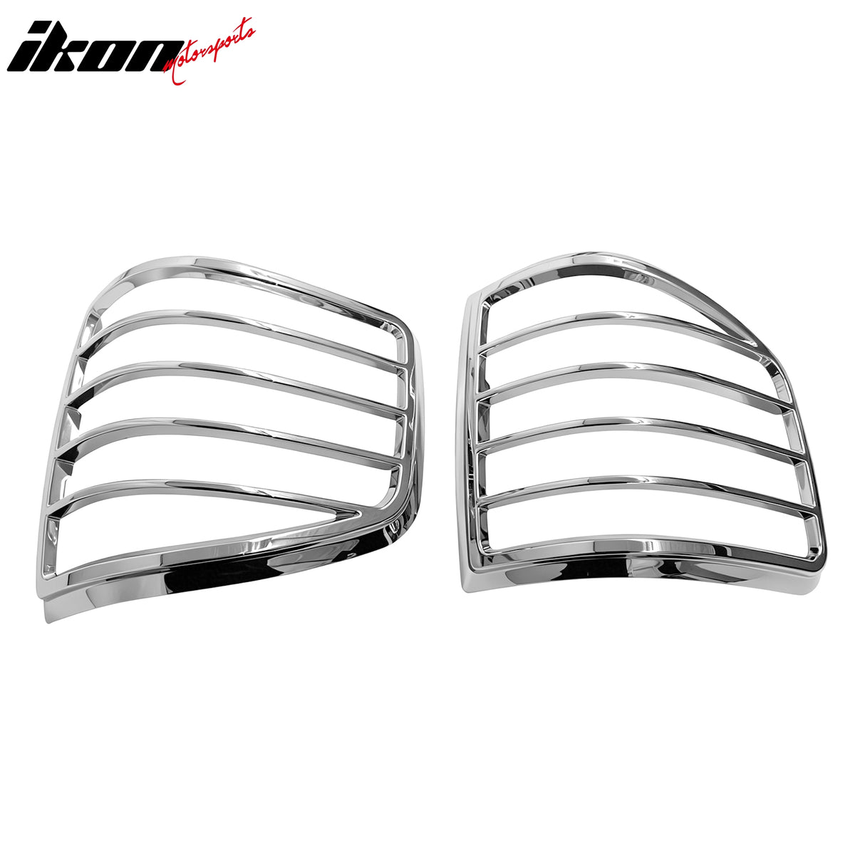 IKON MOTORSPORTS Tail Lights Bezels, Compatible with 2004-2008 Ford F-150 F150 Flare Side, Chrome Driver Passenger Side Rear Tail Lights Lamps Cover Assembly Replacement, 2PCS