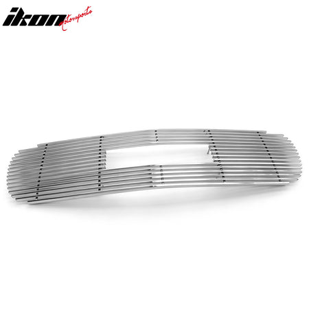 IKON MOTORSPORTS Front Upper Grille, Compatible with 1999-2002 GMC Sierra Yukon & 2002-2006 GMC Yukon XL, Chrome Replacement Front Bumper Hood Grill 3PCS