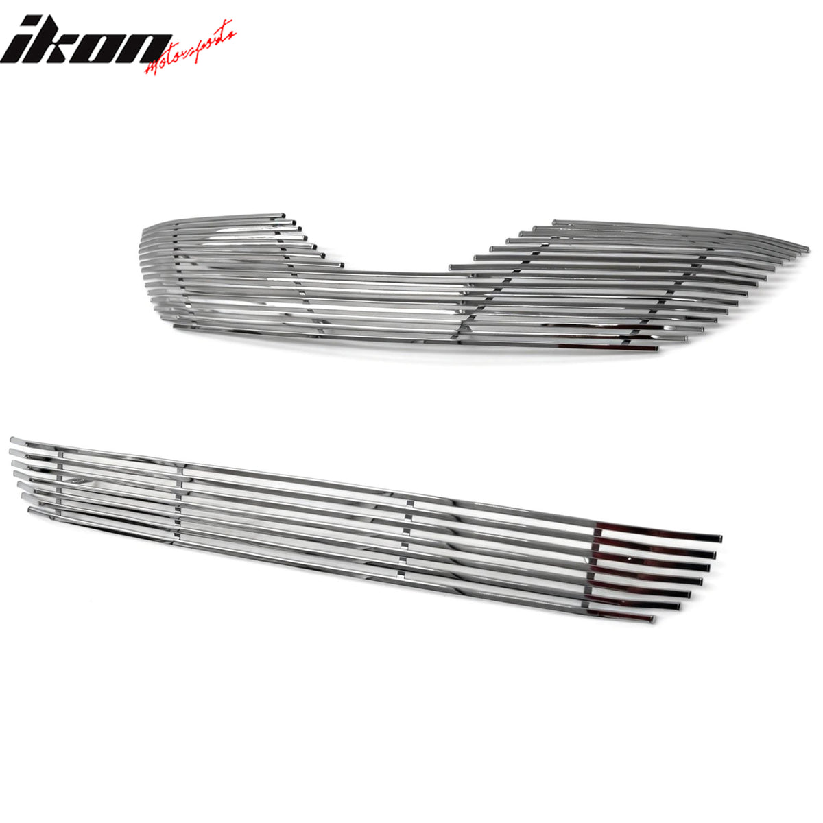 IKON MOTORSPORTS Front Upper + Lower Insert Grilles, Compatible with 2007-2009 Toyota Camry, Chrome Replacement Front Bumper Hood Grill 2PCS