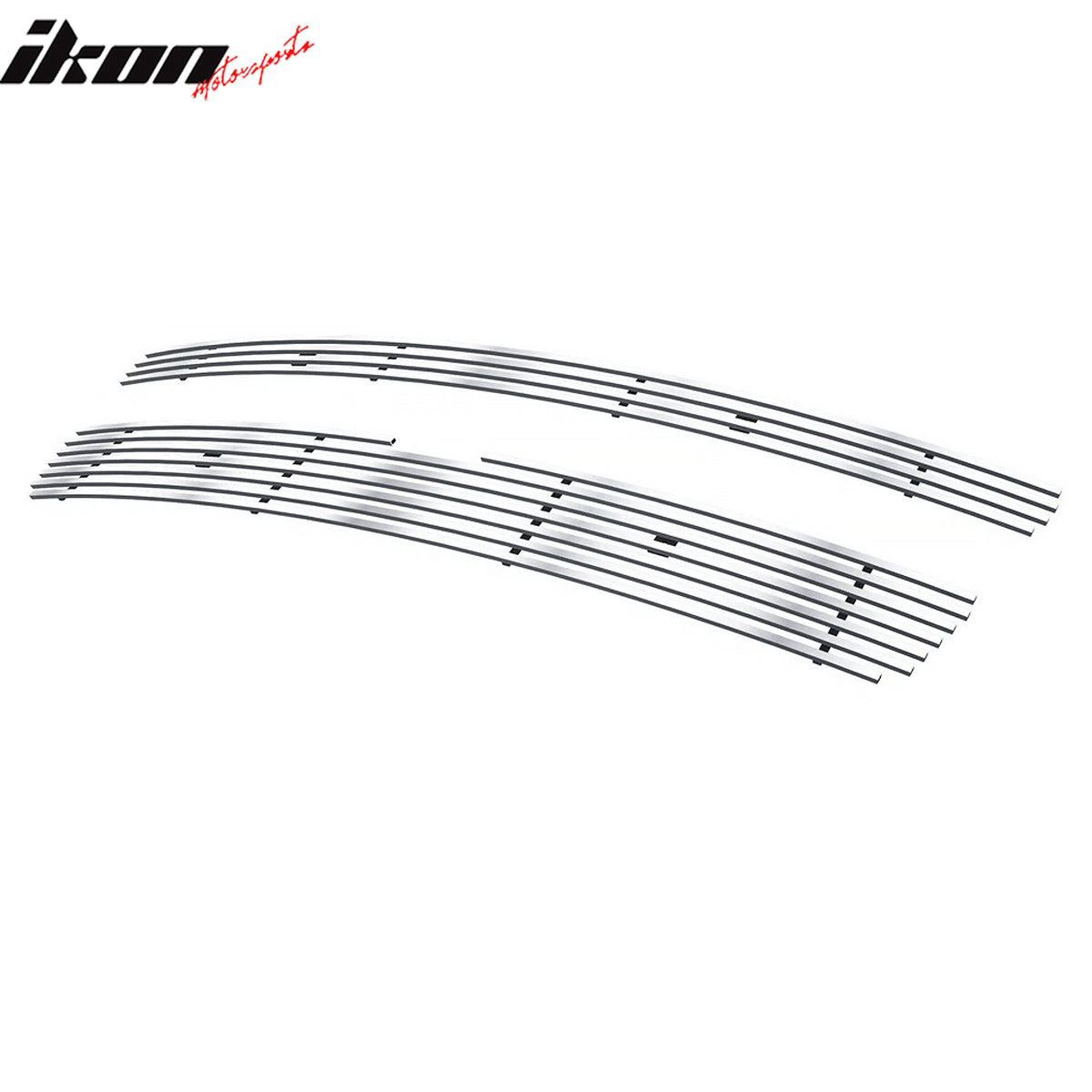 IKON MOTORSPORTS Front Upper Grille Insert, Compatible with 2009-2014 Chevrolet Tahoe Hybrid, Billet Style Chrome Stainless Steel Replacement Front Bumper Hood Billet Grill Grille Assembly, 2PCS