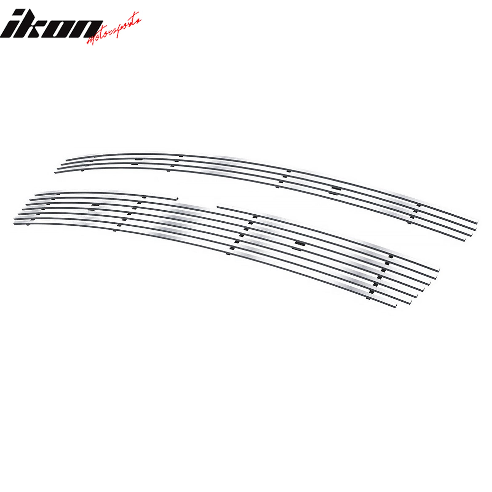 IKON MOTORSPORTS Front Upper Grille Insert, Compatible with 2009-2014 Chevrolet Tahoe Hybrid, Billet Style Chrome Stainless Steel Replacement Front Bumper Hood Billet Grill Grille Assembly, 2PCS