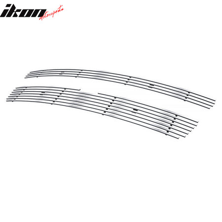 IKON MOTORSPORTS Front Upper Grille Insert, Compatible with 2009-2014 Chevrolet Tahoe Hybrid, Billet Style Chrome Stainless Steel Replacement Front Bumper Hood Billet Grill Grille Assembly, 2PCS