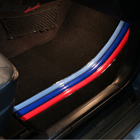 05-10 E60 5-Series Front Rear 4PCS Car Floor Mats W/3 Color Stripes FOR: (BMW)